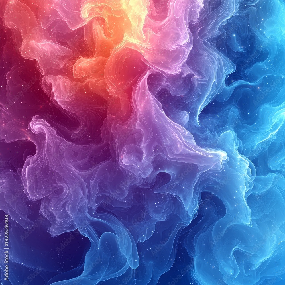 Fototapeta premium An abstract canvas is adorned with vibrant multi-colored acrylic watercolors, ideal for enhancing walls or creating wallpaper