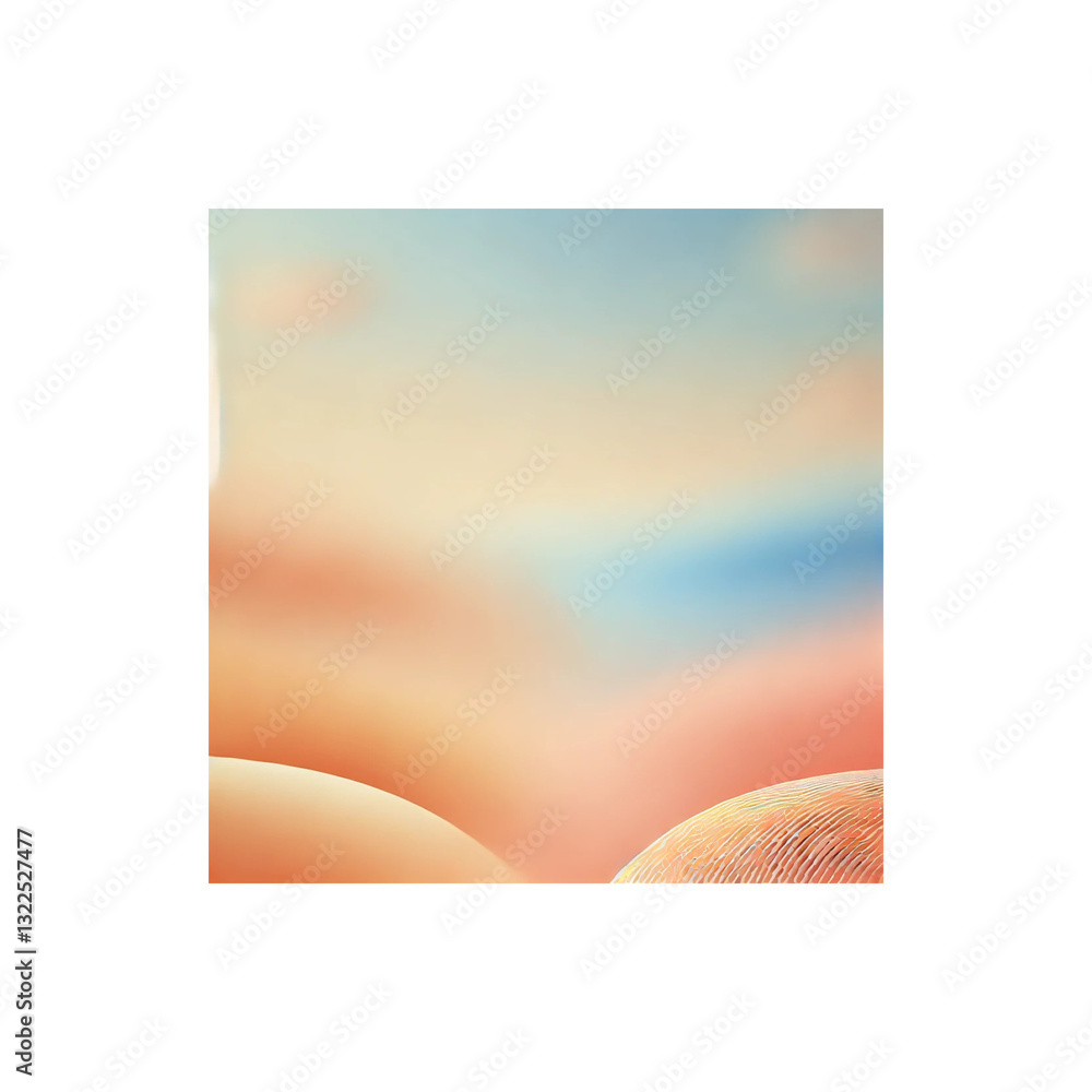 Obraz premium パステルピーチ×ライトベージュ×ソフトスカイブルーの癒し系グラデーション