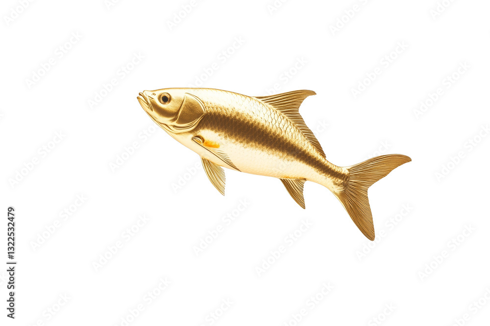 Obraz premium Gold fish is swimming in the air, isolated