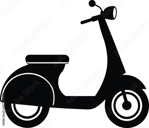 Scooter Silhouette File, Silhouette Icon Vector