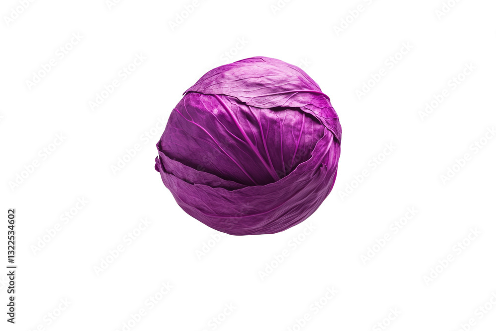 Purple cabbage is shown in the center of the image, isolated Purple cabbage is shown in the center of the image, isolated