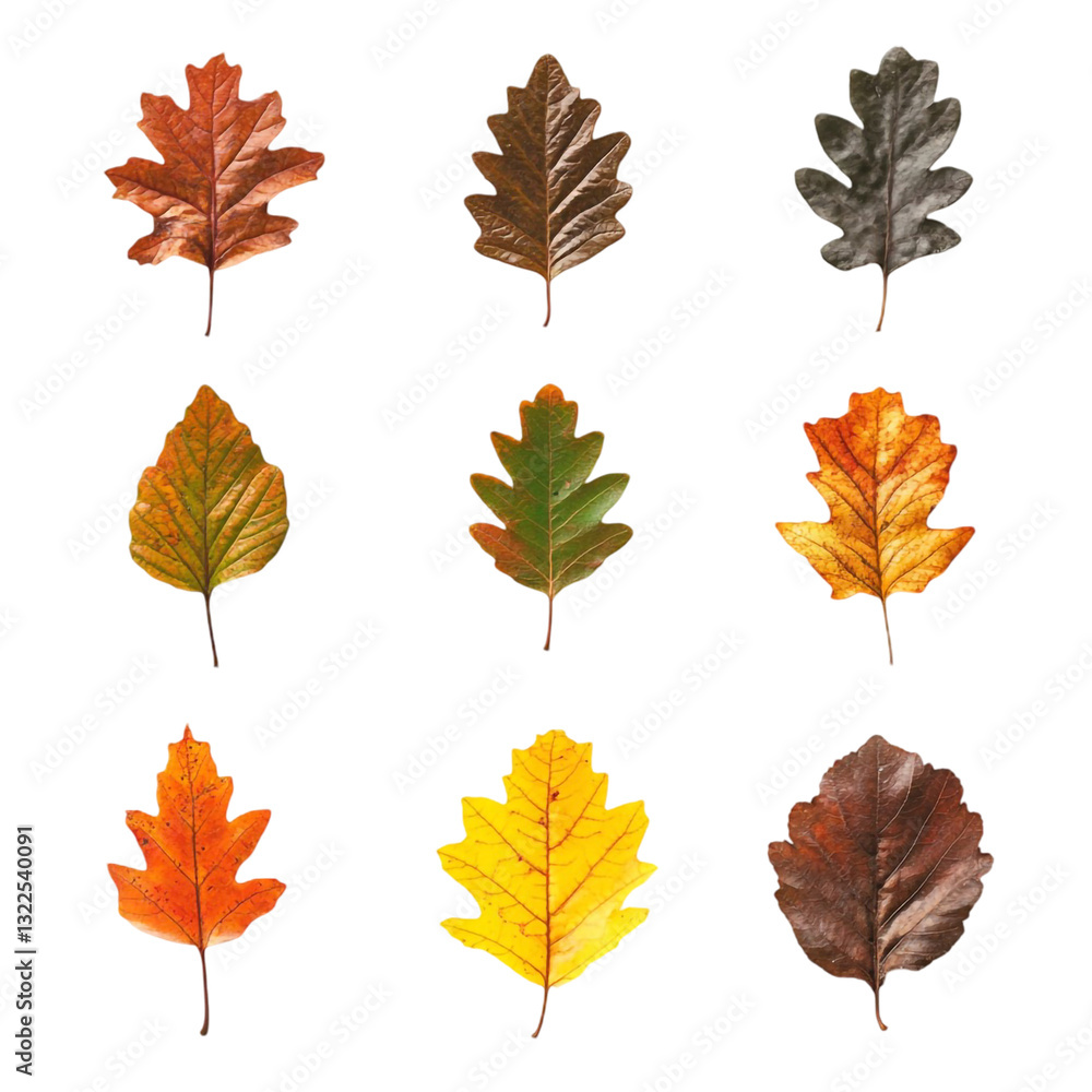 Fototapeta premium Autumn leaves collection vibrant colors nature beauty
