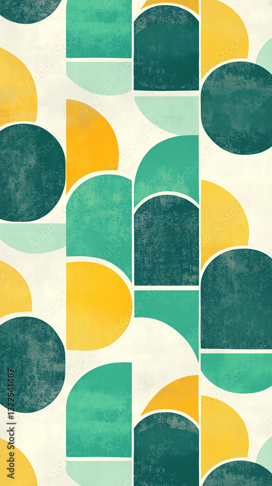 Green and yellow curving shapes background