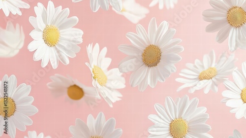 Floral Fantasy: Daisies cascading on a pastel canvas, a delicate dance of petals that evokes feelings of Spring.