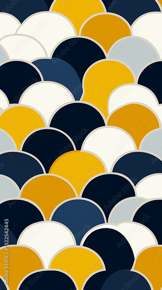 Vertical half circles in yellow and black