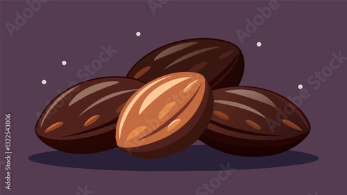 Dark chocolatecovered almonds for a sweet and antioxidantrich treat to keep those latenight study sessions going.. Vector illustration