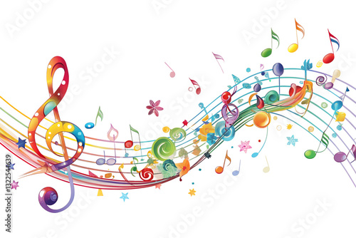 abstract music background with notes