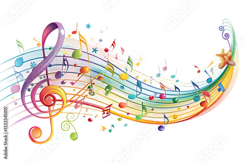 abstract music background with notes