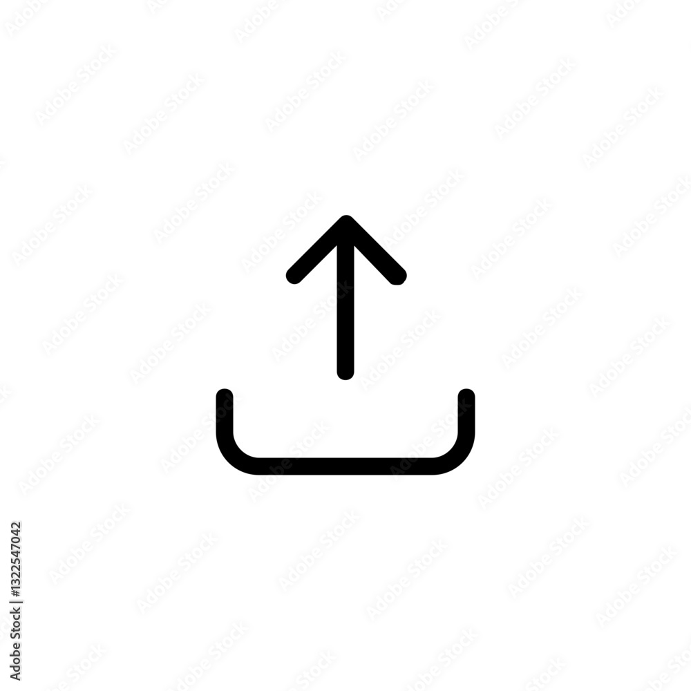 Uploading Memories A Simple Yet Powerful Upward Arrow Icon Symbolizing Data Transfer, Progress, And Hope, Rendered In Clean Black Lines Against A White Background Uploading Memories A Simple Yet Powerful Upward Arrow Icon Symbolizing Data Transfer, Progress, And Hope, Rendered In Clean Black Lines Against A White Background