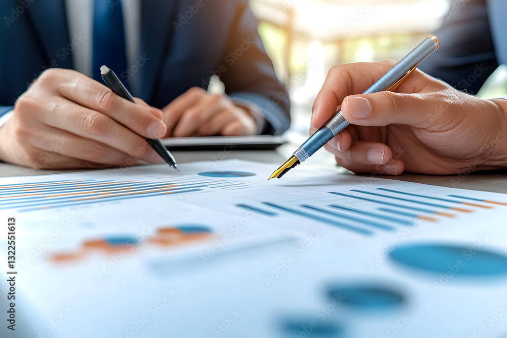 Financial planner assists couple with investment strategies modern office business meeting collaborative environment Financial planner assists couple with investment strategies modern office business meeting collaborative environment