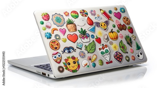 Laptop with Colorful Sticker Design