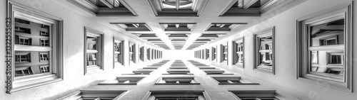 Obraz na płótnie The warped cityscape appears suspended in midair, defying gravity with its surreal inversion w salonie