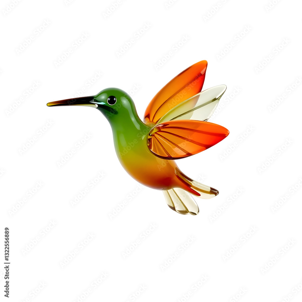 Obraz premium Realistic colorful hummingbird isolated on transparent background