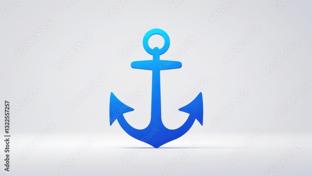 Minimalist Bold Anchor Outline Icon in Blue Gradient on a White Background Nautical Maritime Graphic Design Minimalist Bold Anchor Outline Icon in Blue Gradient on a White Background Nautical Maritime Graphic Design