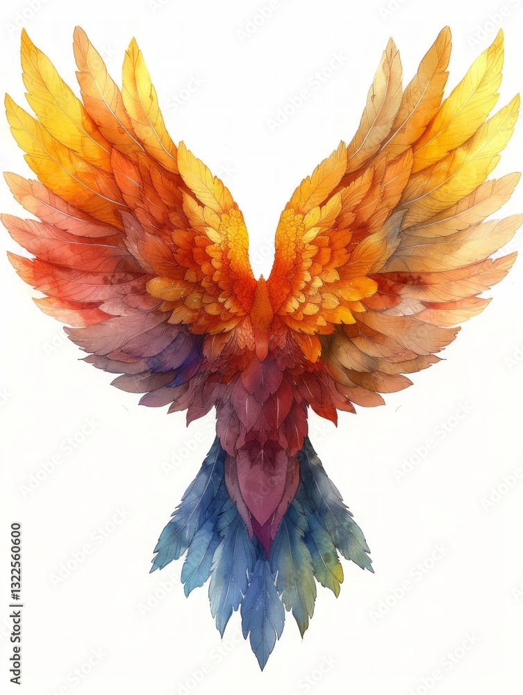 Obraz premium Watercolor Angel Wings Isolated on Clean White Background with Beautiful Magic Details