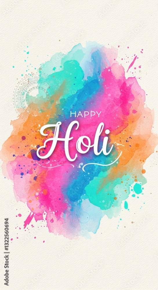 Obraz premium A joyful celebration of Holi in vibrant watercolors - joy and colors everywhere