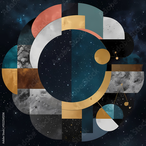 Satellite collage geometric abstract 