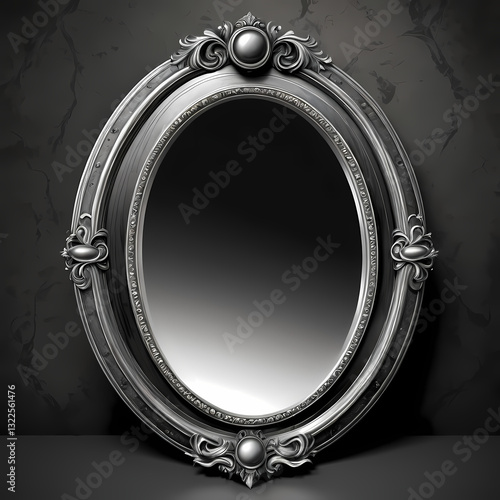 Scrying mirror illustration drawing vintage 