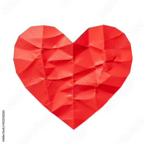 Wallpaper Mural Crumpled Red  heart paper isolated on transparent background. heart concept.PNG , Red Heart Cutout  Torontodigital.ca