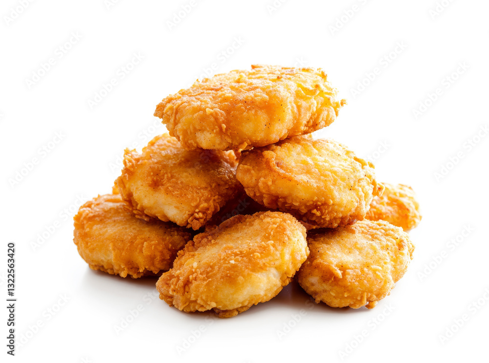 Chicken nuggets isolated on white background... Chicken nuggets isolated on white background...