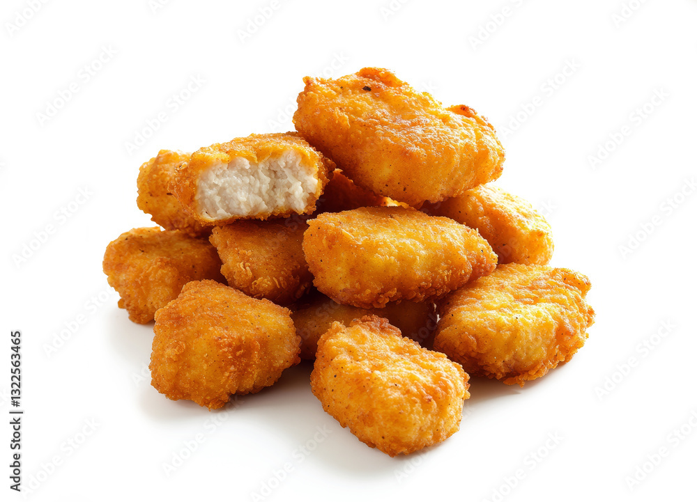 Chicken nuggets isolated on white background... Chicken nuggets isolated on white background...