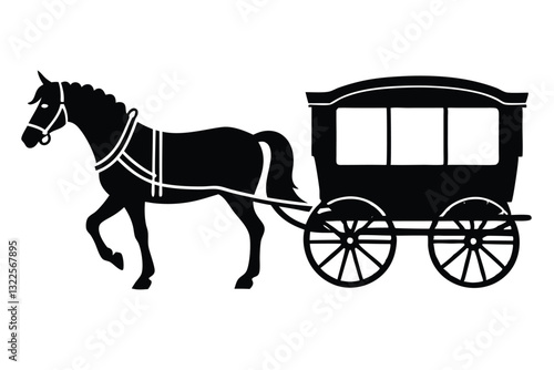 horse carriage illustration vector art