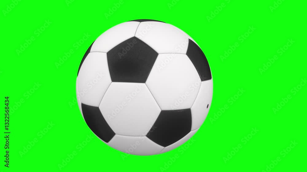 Spinning Soccer Ball Flying Across Green Screen Spinning Soccer Ball Flying Across Green Screen