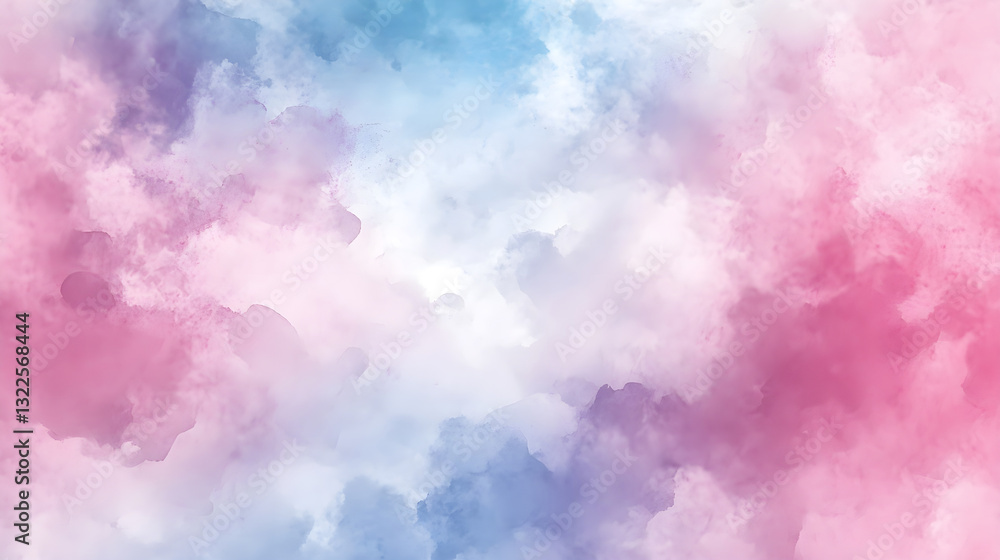 Fototapeta premium Soft pastel watercolor background with delicate brush strokes blending into a dreamy artistic texture