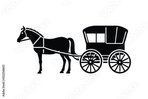 horse carriage illustration vector art