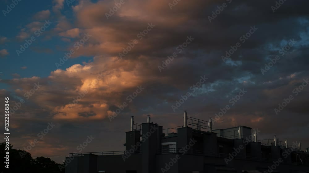 Dramatic Sunset Over Urban Skyline Dramatic Sunset Over Urban Skyline