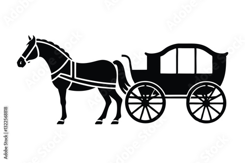horse carriage illustration vector art