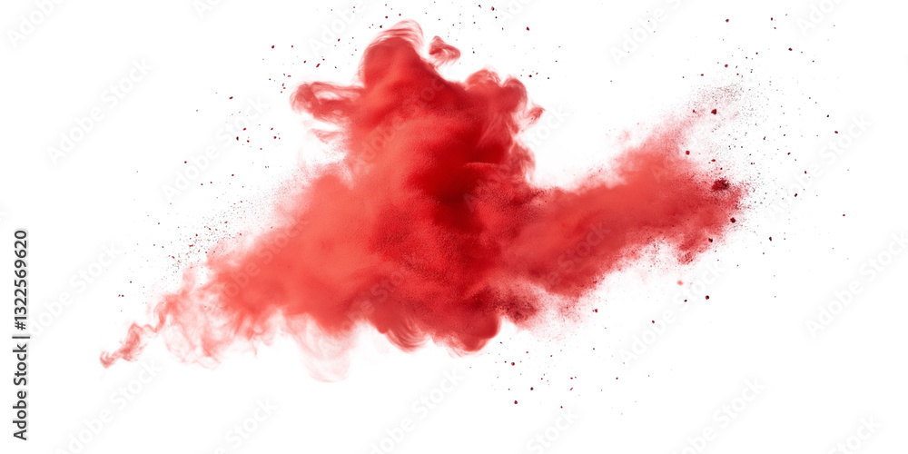 Red color explosion on transparent background Red color explosion on transparent background