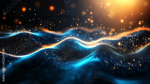 An abstract representation of glowing waves in vibrant colors, showcasing the beauty of light and motion, perfect for digital art, backgrounds, and creative projects.