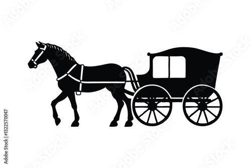 horse carriage illustration vector art