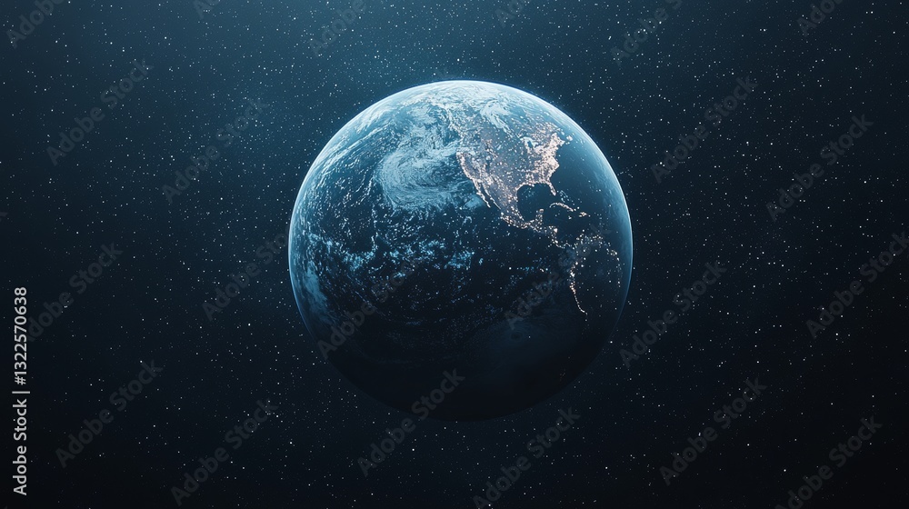 Obraz premium Earth from Space: A Celestial View