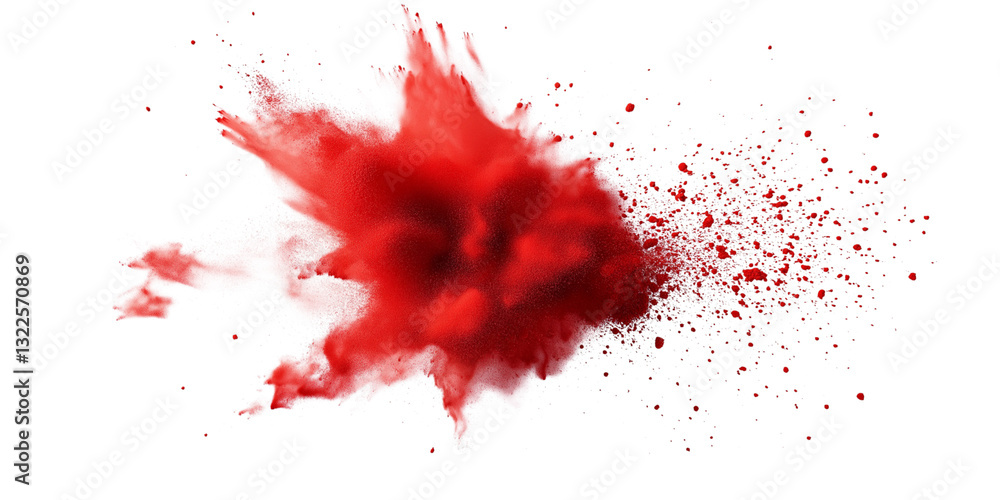 Red color explosion on transparent background Red color explosion on transparent background