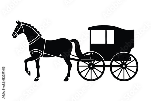 horse carriage illustration vector art