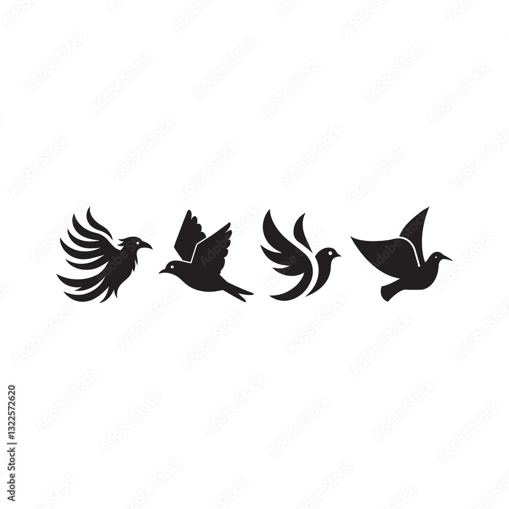 Obraz premium bird logo icon set illustration