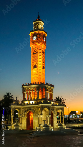 Izmir Clock Tower , vertical background wallpaper . A must-visit tourist destination