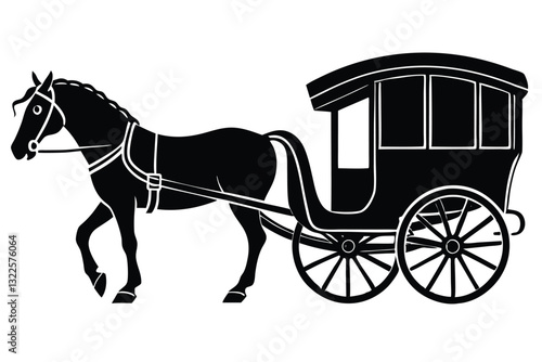 Horse Carriage silhouette Vector