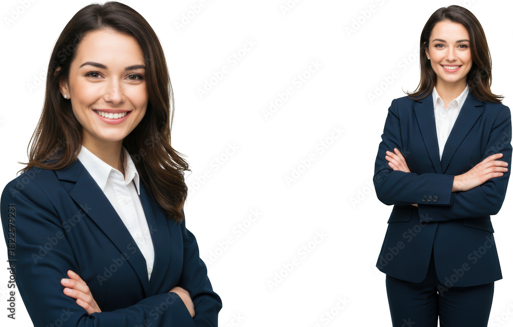 Confident Businesswoman Portrait Professional Female in Suit Smiling Arms Crossed Confident Businesswoman Portrait Professional Female in Suit Smiling Arms Crossed