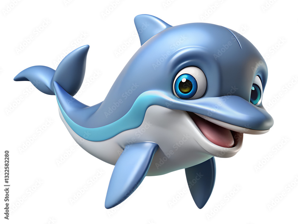Obraz premium funny-dolphin-vector-illustration-cartoon