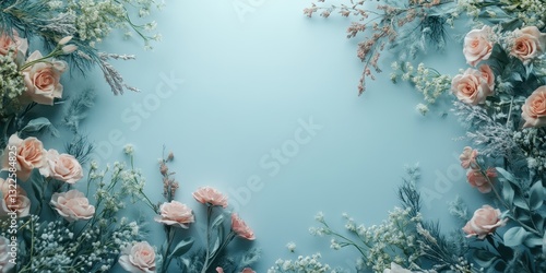 Floral Arrangement Featuring Roses And Delicate Wildflowers With Greenery