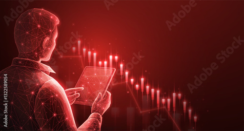 Broker trader analyzing economic crisis. Trade exchange, financial decrease