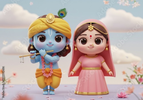 Two children joyfully interact in a sunny landscape, creating pure happiness and camaraderie.