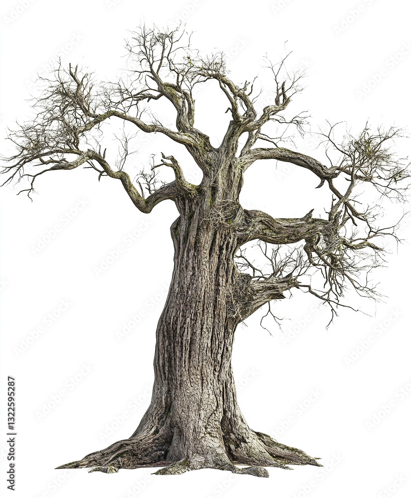 Fototapeta premium Ancient tree with intricate branches and textured bark