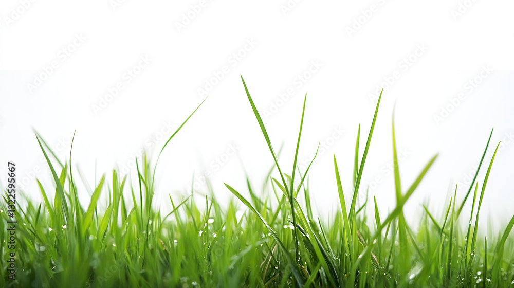 Close up of green grass with white background Close up of green grass with white background