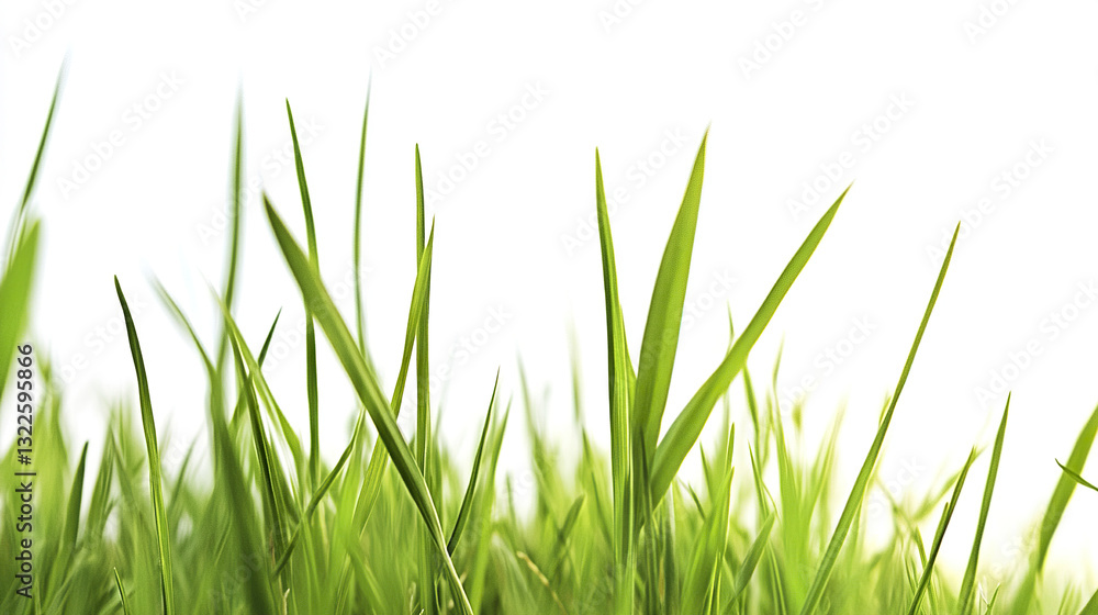 Close up of green grass against white background Close up of green grass against white background