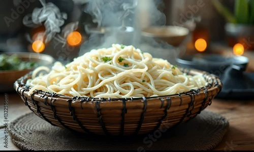 Delicious Steaming Hot Noodles | Tasty Pasta Dish | 4K Ultra HD.Get ready to indulge in the mouthwatering sight of steaming hot noodles!  This 4K Ultra HD video captures the rich texture, aroma, a