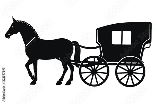 Horse carriage silhouette